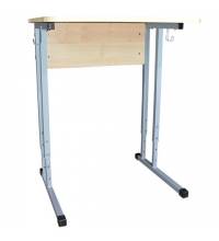 Стол-парта 1-местный регулируемый "Умник", 600х500х520-640 мм, рост 2-4, серый каркас, ЛДСП клён